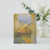 Moderne Kunstgelbe Abstrakte Kunstmalerei Postkarte (Stehend Vorderseite)