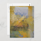 Moderne Kunstgelbe Abstrakte Kunstmalerei Postkarte (Vorne/Hinten)