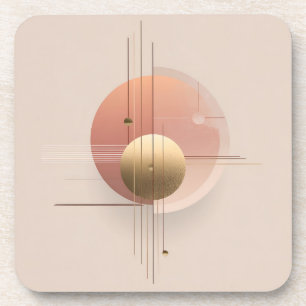 Moderne Kunstgestaltung mit Kreisen und Linien Pla Getränkeuntersetzer