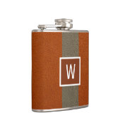 Moderne Kunstleder-Monogramm Orange Flachmann (Rechts)