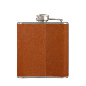 Moderne Kunstleder-Monogramm Orange Flachmann (Rückseite)