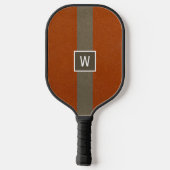 Moderne Kunstleder-Orangemonogramm Pickleball Schläger (Rückseite)