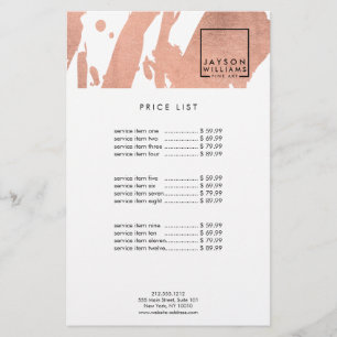Moderne Künstlerin Abstrakte Faux-Roségold-Pinsels Flyer