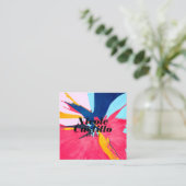 Moderne Künstlerin rosa abstrakte Kunstmalerei min Quadratische Visitenkarte (Stehend Vorderseite)