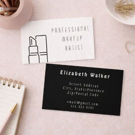 Moderne Künstlerin weiß und schwarz Visitenkarte