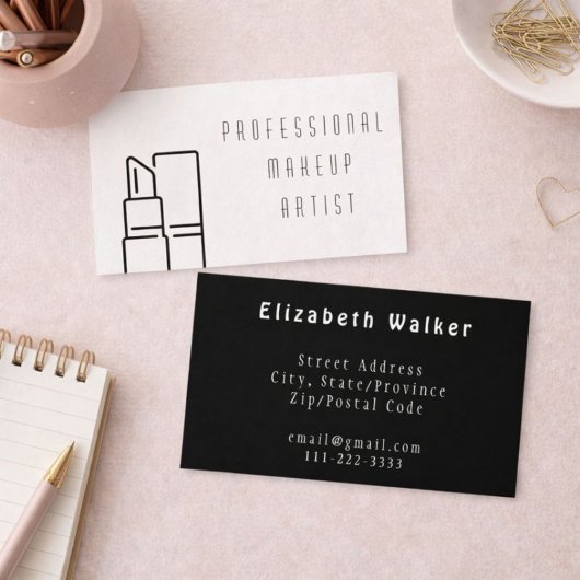 Moderne Künstlerin weiß und schwarz Visitenkarte