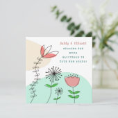 Moderne Künstlerisch Coral Florals Name Glück Neu  Karte (Stehend Vorderseite)