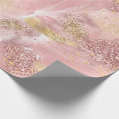 Moderne Künstlerisch Glam Imitate Rose Gold Glitze Geschenkpapier (Ecke)