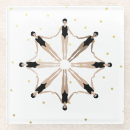 Moderne künstlerisch synchronisierte Schwimmer Gol Glasuntersetzer