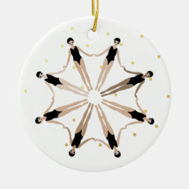 Moderne künstlerisch synchronisierte Schwimmer Gol Keramik Ornament