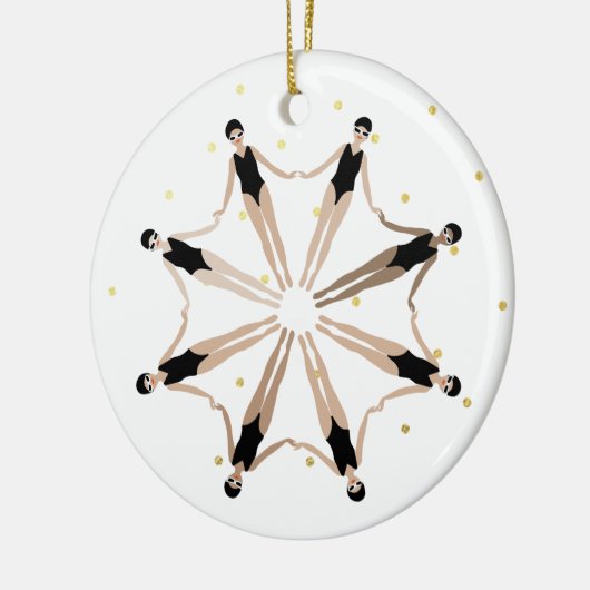 Moderne künstlerisch synchronisierte Schwimmer Gol Keramik Ornament (Links)