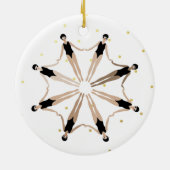 Moderne künstlerisch synchronisierte Schwimmer Gol Keramik Ornament (Hinten)