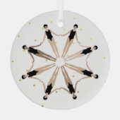 Moderne künstlerisch synchronisierte Schwimmer Gol Ornament Aus Glas (Rückseite)