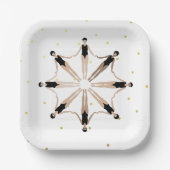 Moderne künstlerisch synchronisierte Schwimmer Gol Pappteller (Vorderseite)