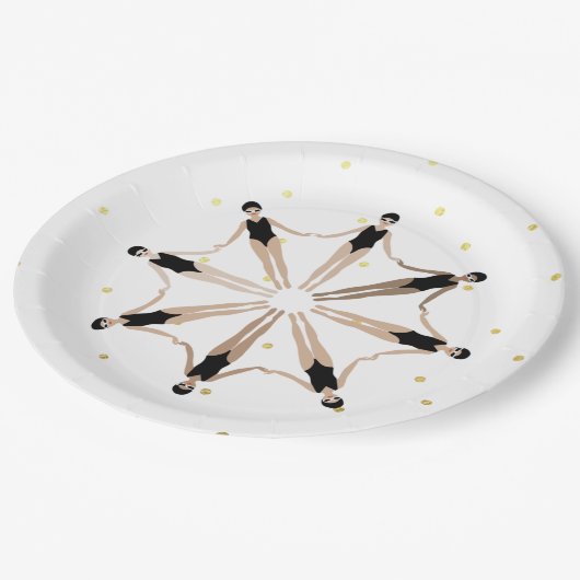 Moderne künstlerisch synchronisierte Schwimmer Gol Pappteller (Schrägansicht)