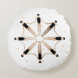 Moderne künstlerisch synchronisierte Schwimmer Gol Rundes Kissen