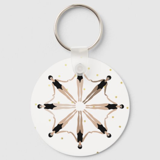 Moderne künstlerisch synchronisierte Schwimmer Gol Schlüsselanhänger (Vorderseite)