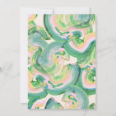 Moderne Künstlerische Abstrakte Green Watercolor K Einladung (Rückseite)