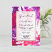 Moderne Künstlerische Abstrakte Neon Pink Lila Gef Einladung (Stehend Vorderseite)