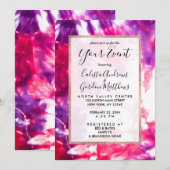 Moderne Künstlerische Abstrakte Neon Pink Lila Gef Einladung (Vorne/Hinten)