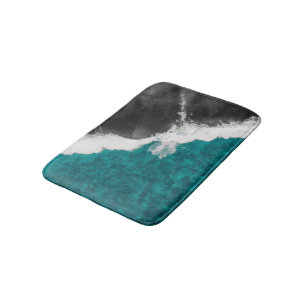 Moderne künstlerische aquamarine blaues badematte
