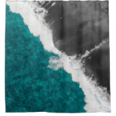 Moderne künstlerische aquamarine blaues duschvorhang (Vorderseite)