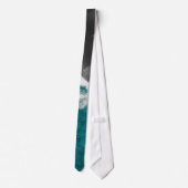 Moderne künstlerische aquamarine blaues krawatte (Rückseite)