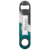 Moderne künstlerische aquamarine blaues speed flaschenöffner (Vorderseite)