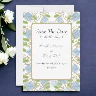 Moderne künstlerische Aquarell-Hochzeit  Save The Date