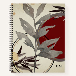 Moderne künstlerische Aquarellbilder Mit Monogram Notizblock
