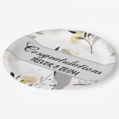 Moderne künstlerische Blätter Personalisiert Pappteller (Schrägansicht)