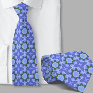 Moderne künstlerische blaue geometrische Muster Kr Krawatte