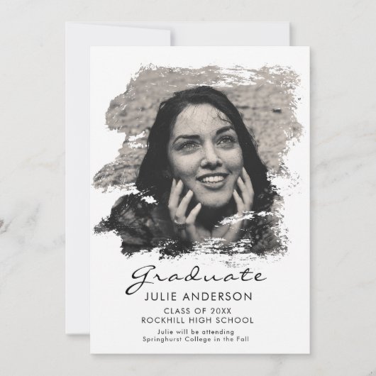 Moderne Künstlerische Brush Stroke Grad Ankündigun Ankündigung (Vorderseite)