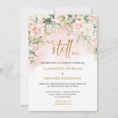 Moderne, künstlerische Drehbücher weich rosa Rosen Einladung (Vorderseite)