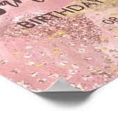 Moderne Künstlerische Girl Pink Imitate Gold Glitz Poster (Ecke)