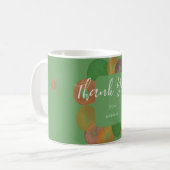 Moderne künstlerische Herbstfarbige Muster-Geburts Kaffeetasse (Vorderseite Links)