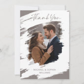 Moderne künstlerische Hochzeit Danke Winter Gray Einladung (Vorderseite)