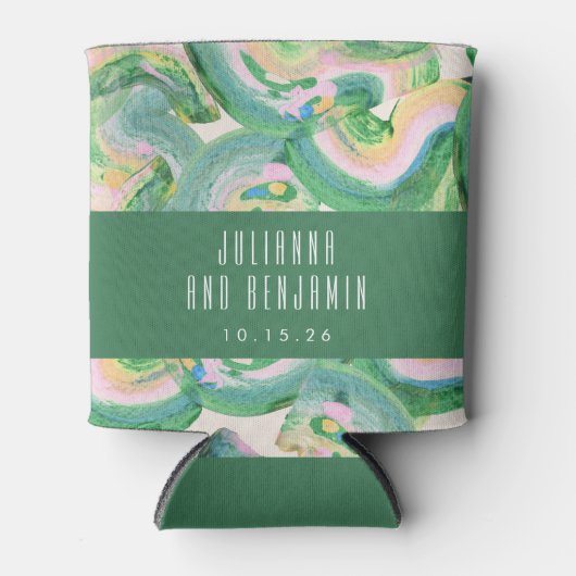 Moderne Künstlerische Hochzeit mit Abstrakter Wass Dosenkühler (Vorderseite)