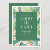 Moderne Künstlerische Hochzeit mit Abstrakter Wass Einladung