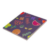 Moderne künstlerische lila und rosa Blume Fliese (Seite)