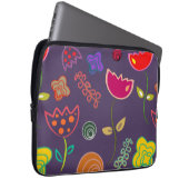 Moderne künstlerische lila und rosa Blume Laptopschutzhülle (Vorne Rechts)