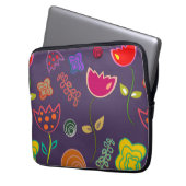 Moderne künstlerische lila und rosa Blume Laptopschutzhülle (Vorderseite Links)