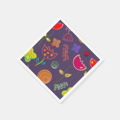 Moderne künstlerische lila und rosa Blume Serviette (Ecke)