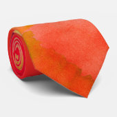 Moderne Künstlerische Neon Rot Gelb Wasserfarbe Ge Krawatte (Gerollt)