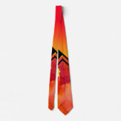 Moderne Künstlerische Neon Rot Gelb Wasserfarbe Ge Krawatte (Rückseite)