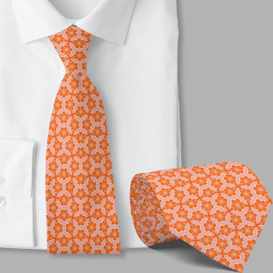 Moderne künstlerische orange geometrische Muster K Krawatte