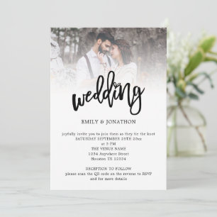 Moderne künstlerische Schriftfoto-QR-Code-Hochzeit Einladung