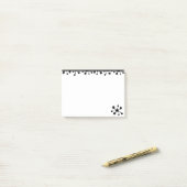 Moderne künstlerische schwarze Spritzer auf Weiß Post-it Klebezettel (Auf Schreibtisch)