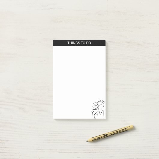 Moderne künstlerische Silhouette in Schwarzweiß Post-it Klebezettel (Auf Schreibtisch)