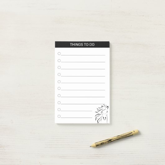 Moderne künstlerische Silhouette in Schwarzweiß Post-it Klebezettel (Auf Schreibtisch)